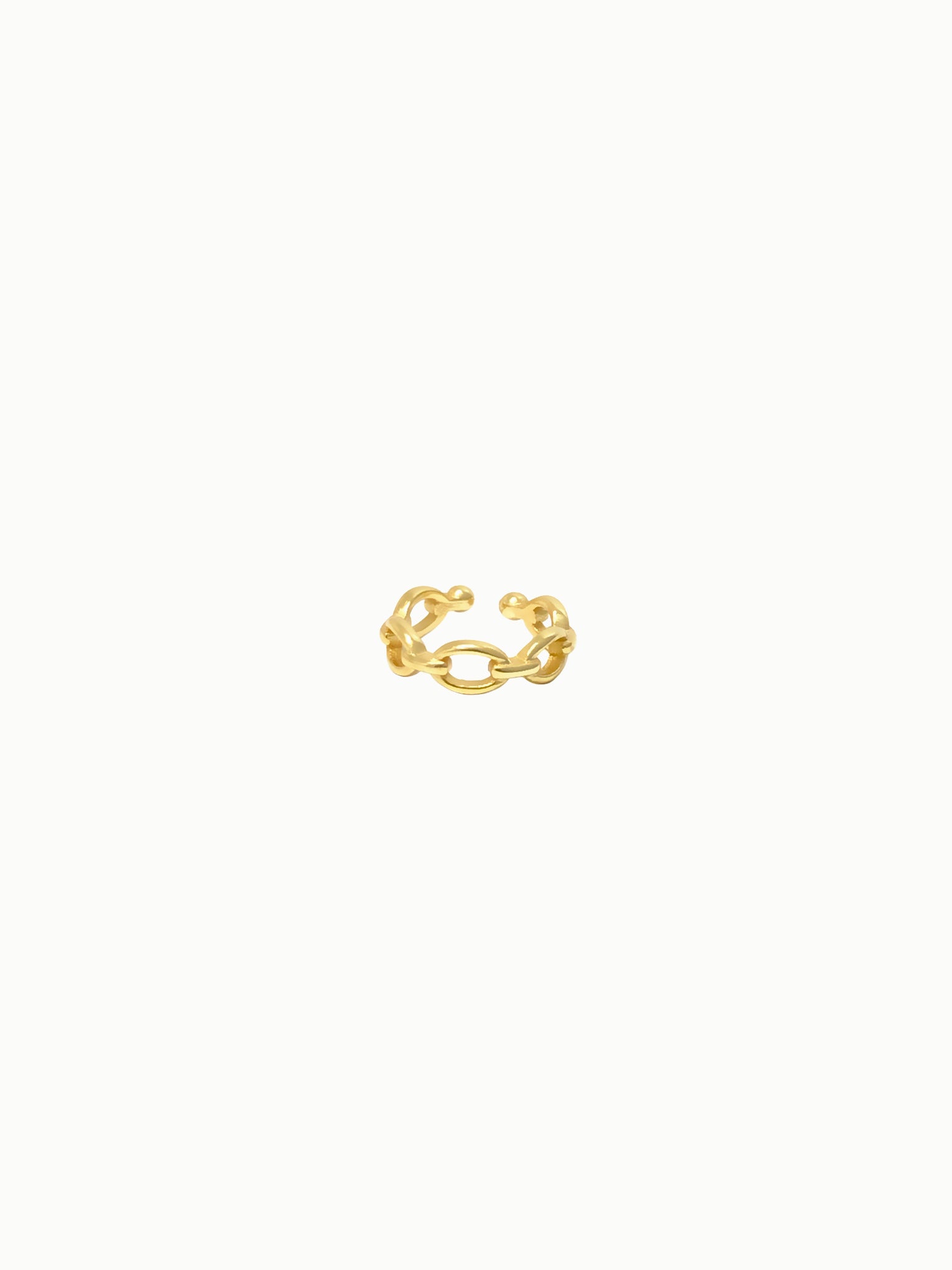 FAVES Dyna Earcuff – 18K gold plated sterling silver chain link no-piercing ear cuff, hypoallergenic, waterproof, adjustable fit