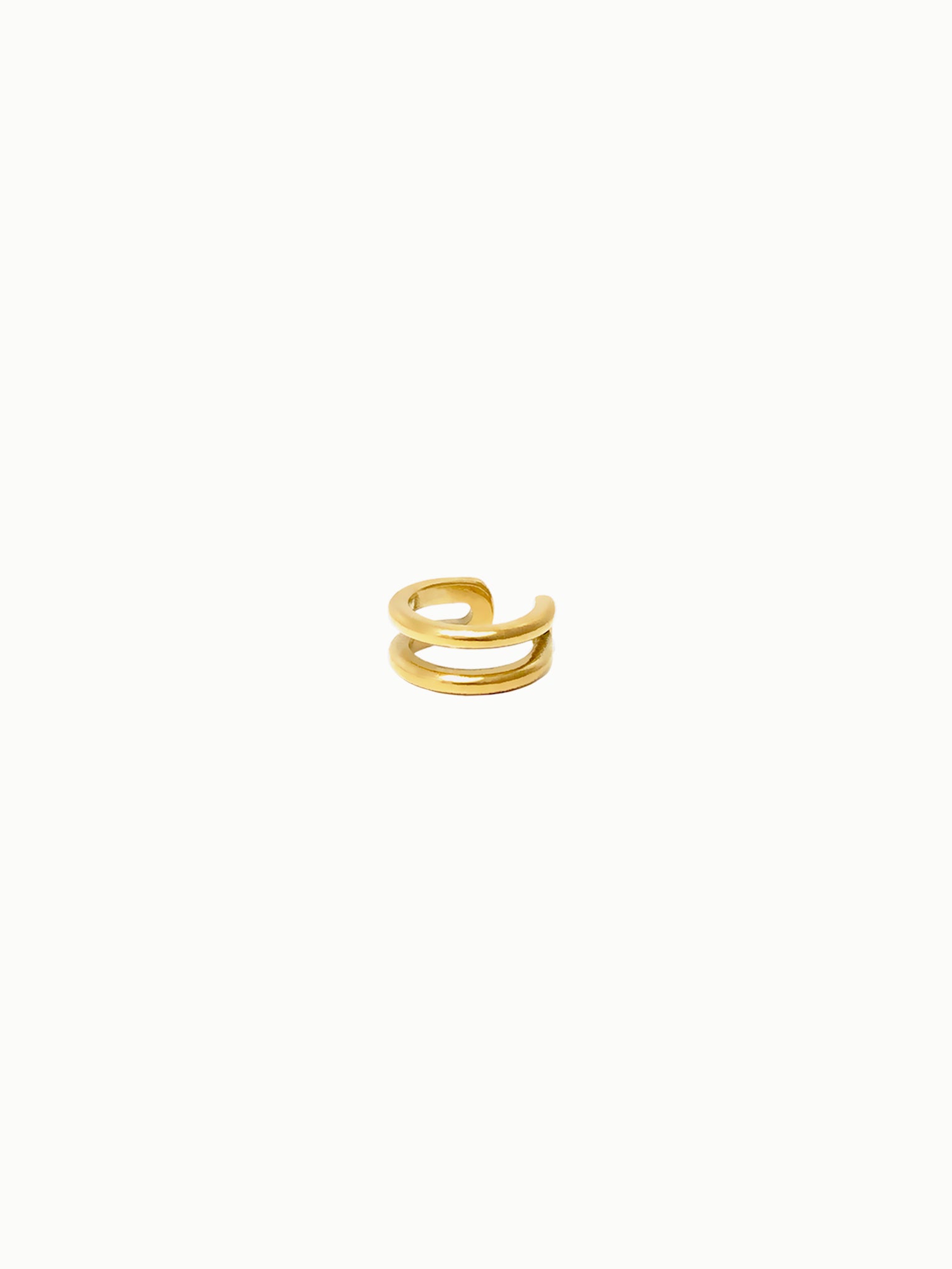 FAVES Chelsea Earcuff – 18K gold plated titanium steel double layer no-piercing ear cuff, hypoallergenic, waterproof, minimal modern design