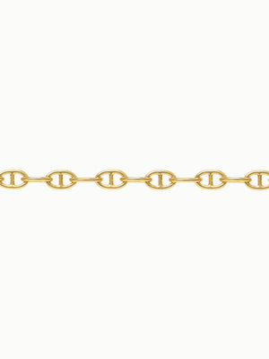 FAVES Venice Bracelet – 18K gold plated chain link close-up, hypoallergenic, waterproof, minimal elegant jewelry design