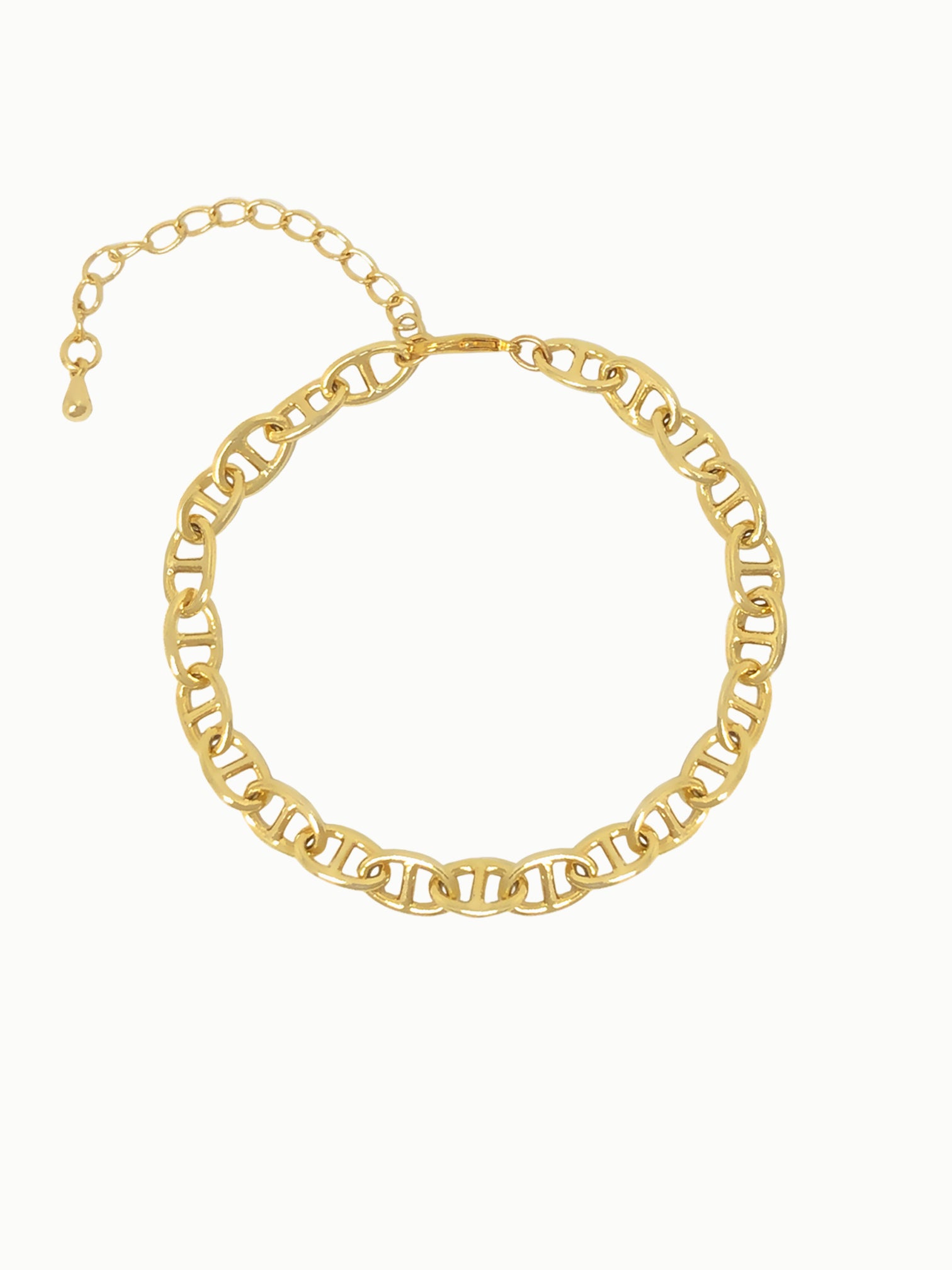 FAVES Venice Bracelet – 18K gold plated adjustable chain link bracelet, hypoallergenic, tarnish-resistant, classic gold accessory
