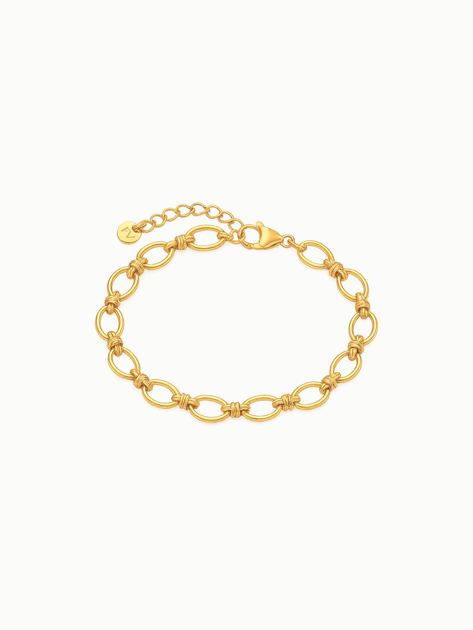 FAVES Lona Bracelet – Minimalist 18K Gold Chain with Sculptural Knot
