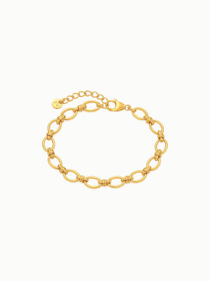 FAVES Lona Bracelet – Minimalist 18K Gold Chain with Sculptural Knot