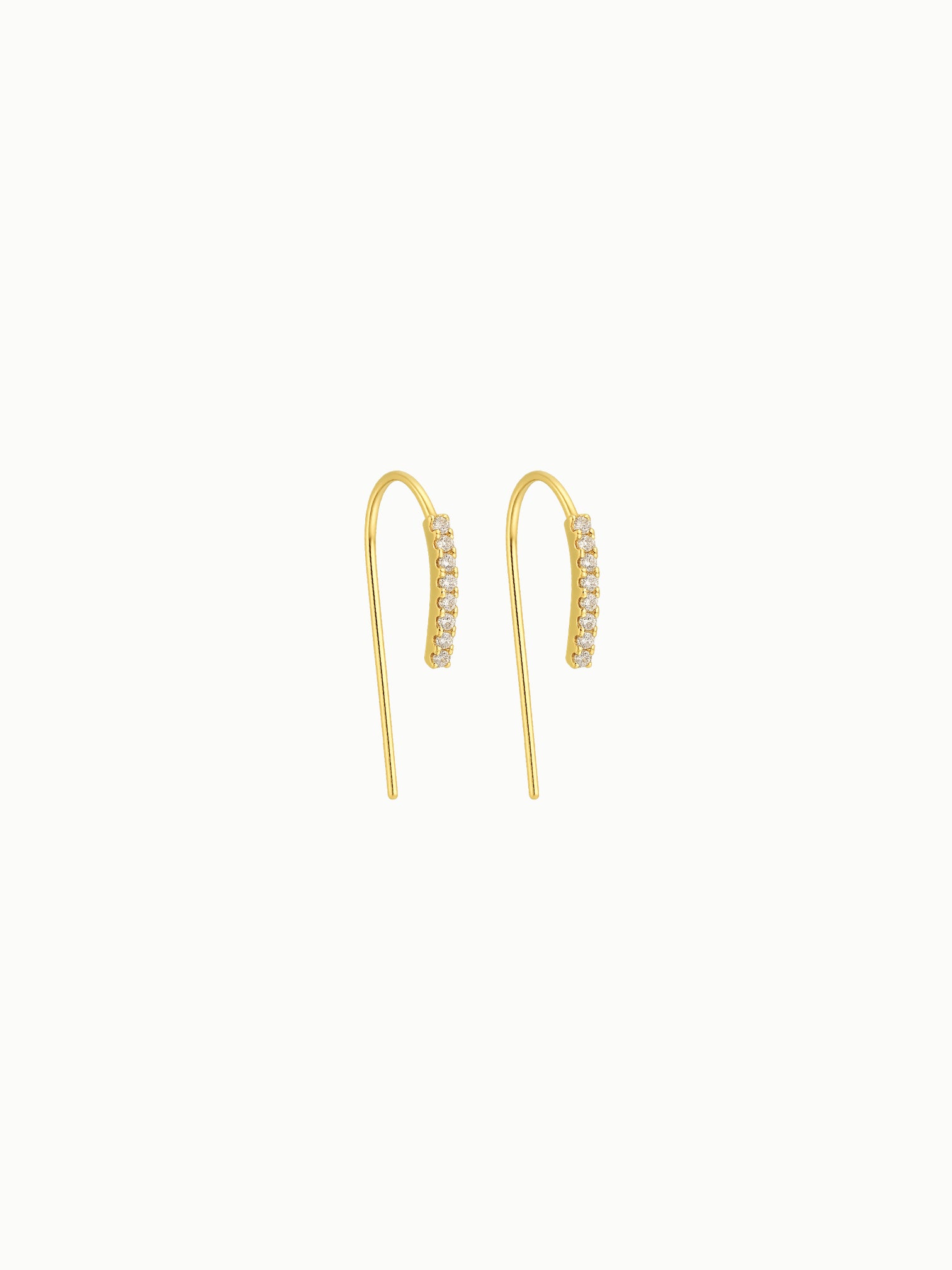 FAVES minimalist hook design Suri earrings 18K gold plated sterling silver with cubic zirconia