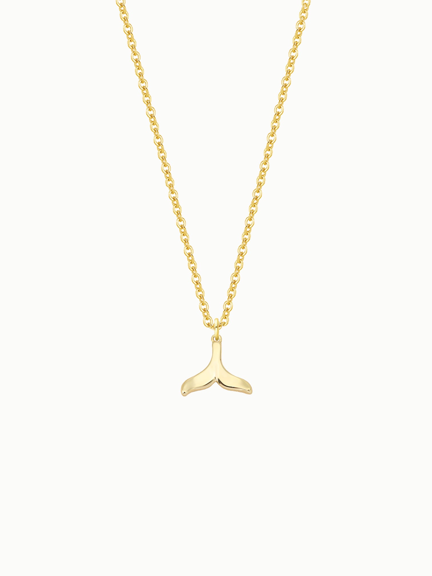 FAVES Waverly fishtail pendant necklace in polished 18K gold layered brass.