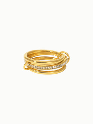 Capella ring trio with 18K gold layered titanium steel and cubic zirconia eternity band